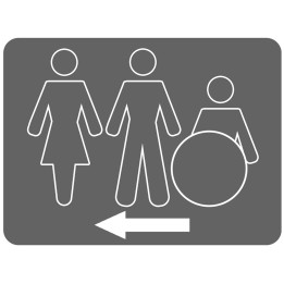 WC, toilette pour tous flèche gauche (20x15cm) - Sticker/autocollant
