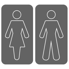 WC, toilette gris double (2 stickers 15x15cm) - Sticker/autocollant