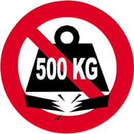 Charge maximale 500 kilos - 20cm - Sticker/autocollant