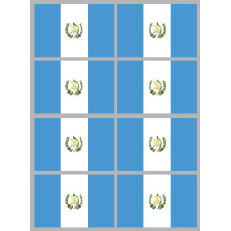 Drapeau Guatemala (8 stickers 9.5x6.3cm) - Sticker/autocollant