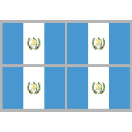 Drapeau Guatemala (4 stickers 9.5x6.3cm) - Sticker/autocollant