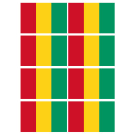 Drapeau Guinée (8 stickers 9.5x6.3cm) - Sticker/autocollant
