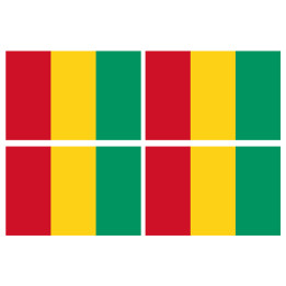 Drapeau Guinée (4 stickers 9.5x6.3cm) - Sticker/autocollant