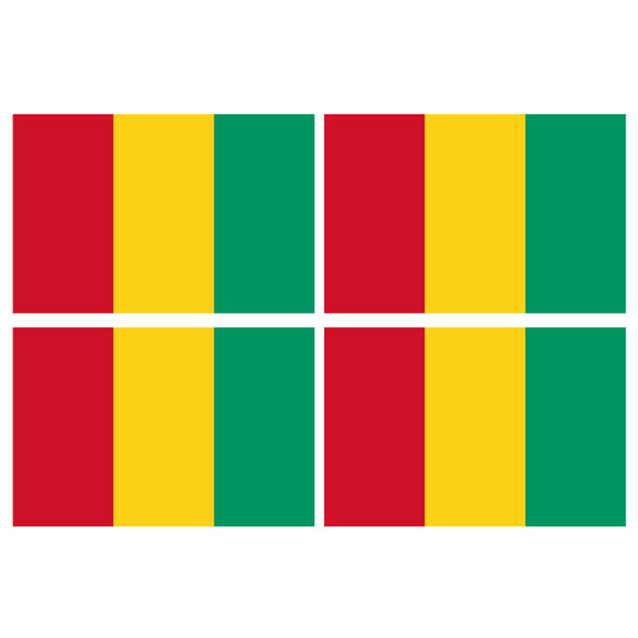 Drapeau Guinée (4 stickers 9.5x6.3cm) - Sticker/autocollant