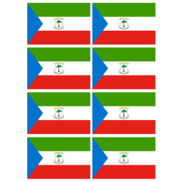 Drapeau Guinée équatoriale (8 stickers 9.5x6.3cm) - Sticker/autocoll