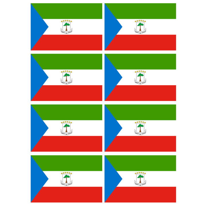 Drapeau Guinée équatoriale (8 stickers 9.5x6.3cm) - Sticker/autocoll