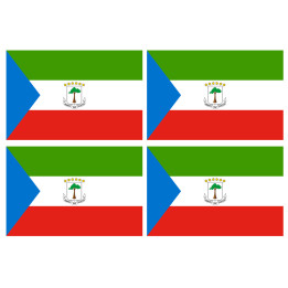 Drapeau Guinée équatoriale (4 stickers 9.5x6.3cm) - Sticker/autocoll