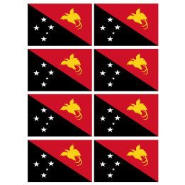 Drapeau Papouasie-Nouvelle-Guinée (8 stickers 9.5x6.3cm) - Sticker/au