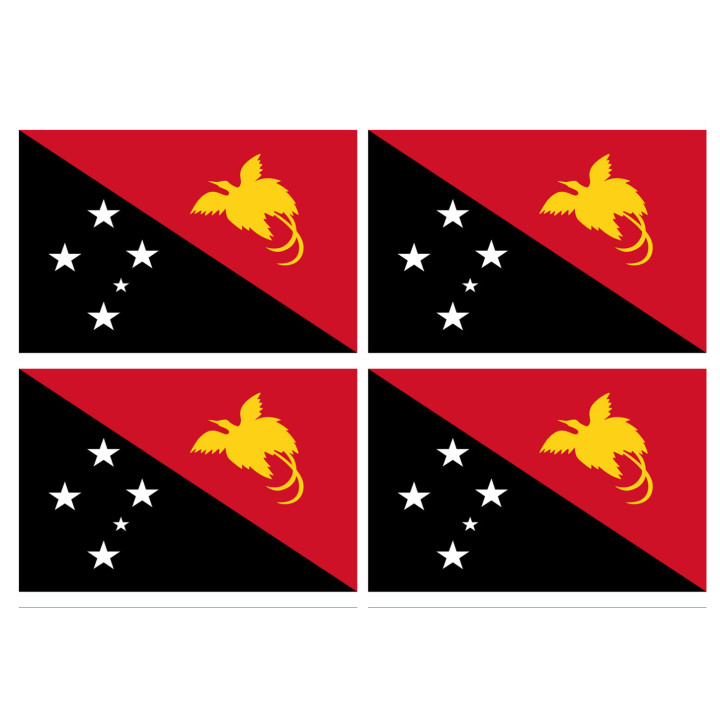 Drapeau Papouasie-Nouvelle-Guinée (4 stickers 9.5x6.3cm) - Sticker/au