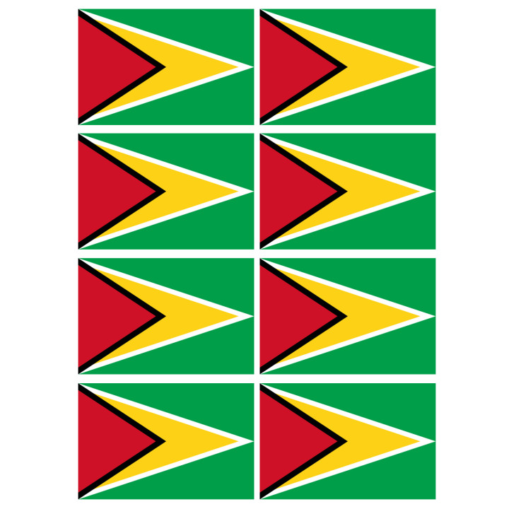 Drapeau Guyana - (8 stickers 9.5x6.3cm) - Sticker/autocollant