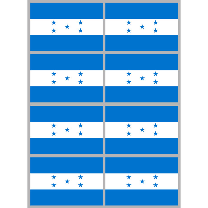 Drapeau Honduras - (8 stickers 9.5x6.3cm) - Sticker/autocollant