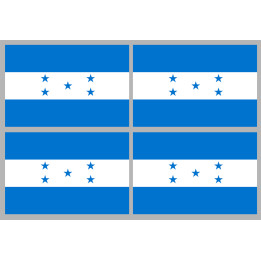 Drapeau Honduras - (4 stickers 9.5x6.3cm) - Sticker/autocollant