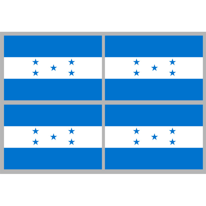 Drapeau Honduras - (4 stickers 9.5x6.3cm) - Sticker/autocollant