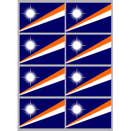 Drapeau îles Marshall - (8 stickers 9.5x6.3cm) - Sticker/autocollant