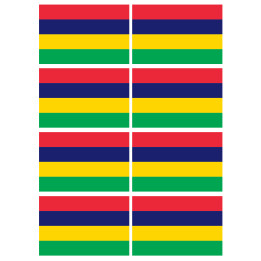 Drapeau îles Maurice (8 fois 9.5x6.3cm) - Sticker/autocollant