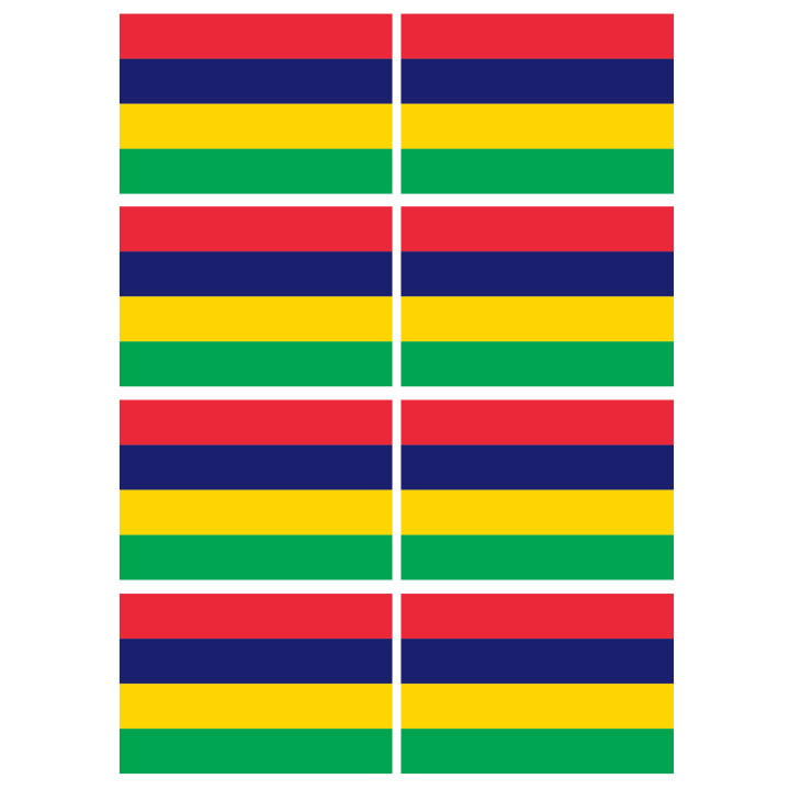 Drapeau îles Maurice (8 fois 9.5x6.3cm) - Sticker/autocollant