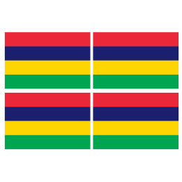Drapeau îles Maurice (4 fois 9.5x6.3cm) - Sticker/autocollant