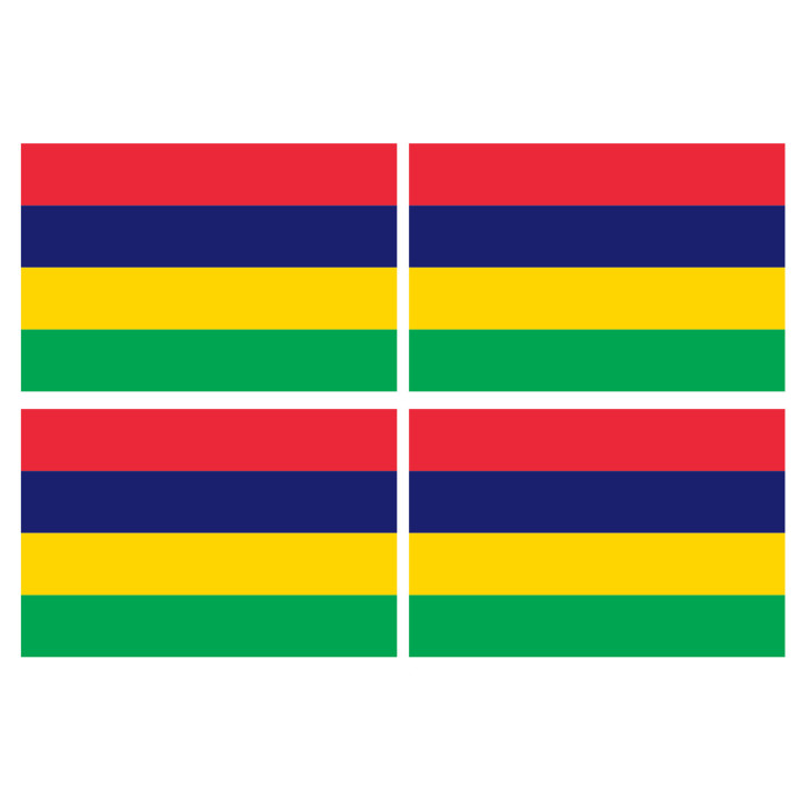 Drapeau îles Maurice (4 fois 9.5x6.3cm) - Sticker/autocollant