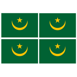 Drapeau Mauritanie (4 fois 9.5x6.3cm) - Sticker/autocollant