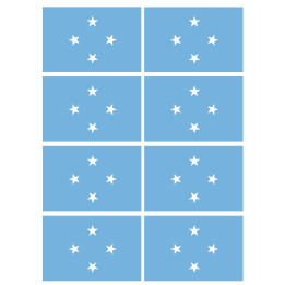Drapeau Micronésie (8 fois 9.5x6.3cm) - Sticker/autocollant