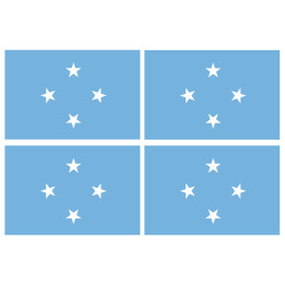 Drapeau Micronésie (4 fois 9.5x6.3cm) - Sticker/autocollant