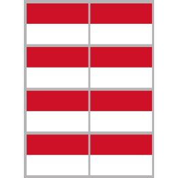 Drapeau Indonésie (8 fois 9.5x6.3cm) - Sticker/autocollant