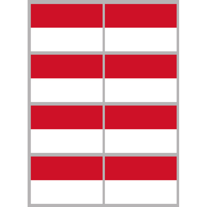 Drapeau Indonésie (8 fois 9.5x6.3cm) - Sticker/autocollant