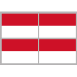 Drapeau Indonésie (4 fois 9.5x6.3cm) - Sticker/autocollant