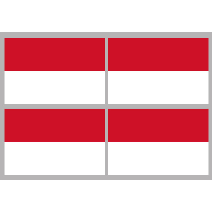 Drapeau Indonésie (4 fois 9.5x6.3cm) - Sticker/autocollant