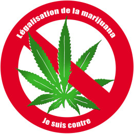 Contre la légalisation de la marijuana (15x15cm) - Sticker/autocollan