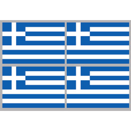 Drapeau Grèce (4 stickers 9.5x6.3cm) - Sticker/autocollant