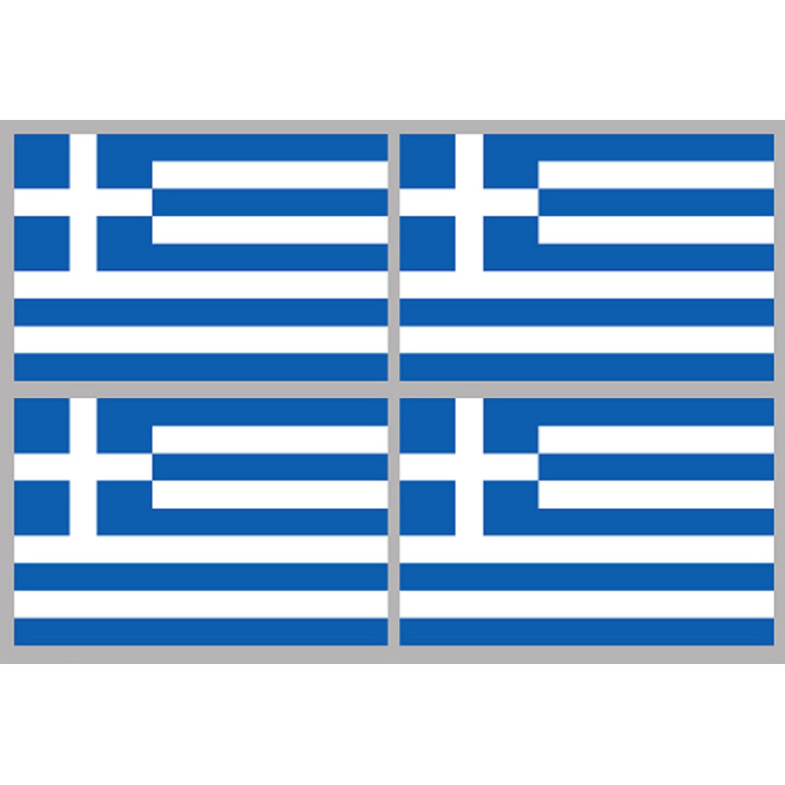 Drapeau Grèce (4 stickers 9.5x6.3cm) - Sticker/autocollant