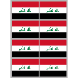 Drapeau Irak (8 fois 9.5x6.3cm) - Sticker/autocollant