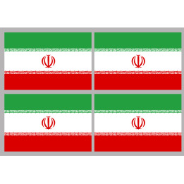 Drapeau Iran (4 fois 9.5x6.3cm) - Sticker/autocollant
