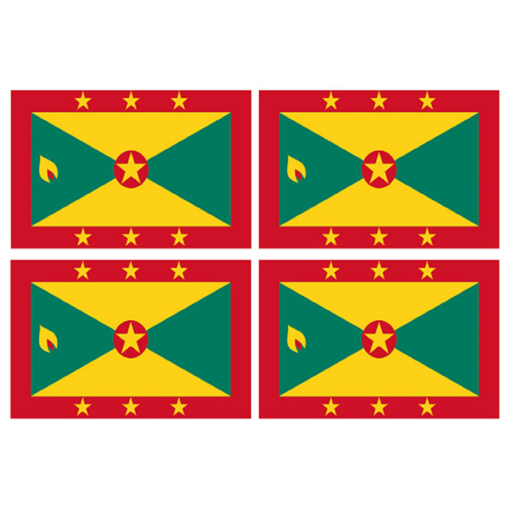 Drapeau Grenade (4 stickers 9.5x6.3cm) - Sticker/autocollant