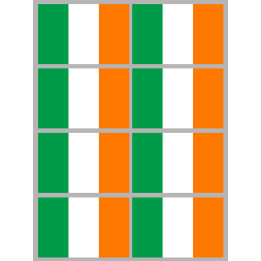 Drapeau Irlande (8 fois 9.5x6.3cm) - Sticker/autocollant