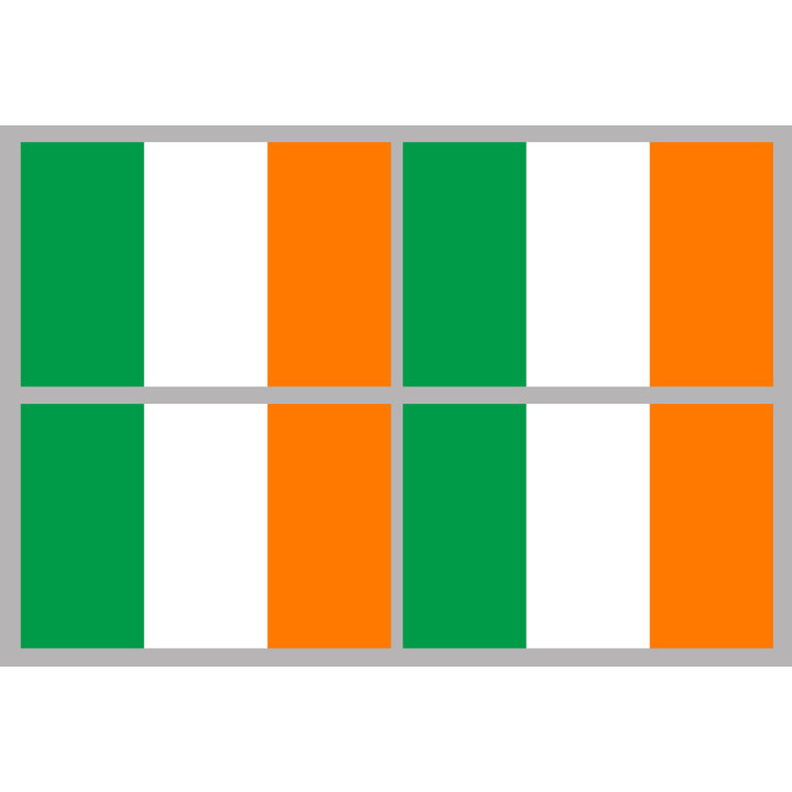 Drapeau Irlande (4 fois 9.5x6.3cm) - Sticker/autocollant