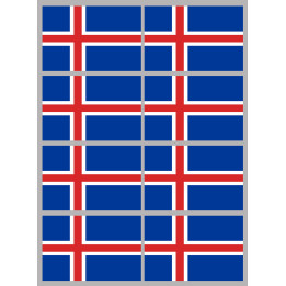 Drapeau Islande (8 fois 9.5x6.3cm) - Sticker/autocollant