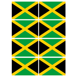 Drapeau Jamaïque (8 fois 9.5x6.3cm) - Sticker/autocollant