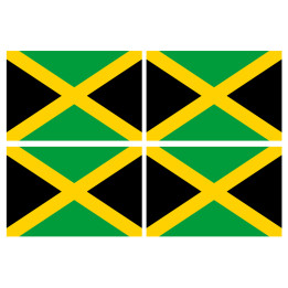 Drapeau Jamaïque (4 fois 9.5x6.3cm) - Sticker/autocollant