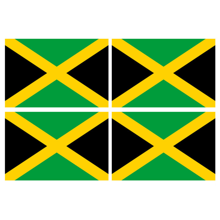 Drapeau Jamaïque (4 fois 9.5x6.3cm) - Sticker/autocollant