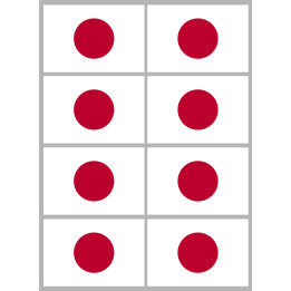 Drapeau Japon (8 fois 9.5x6.3cm) - Sticker/autocollant