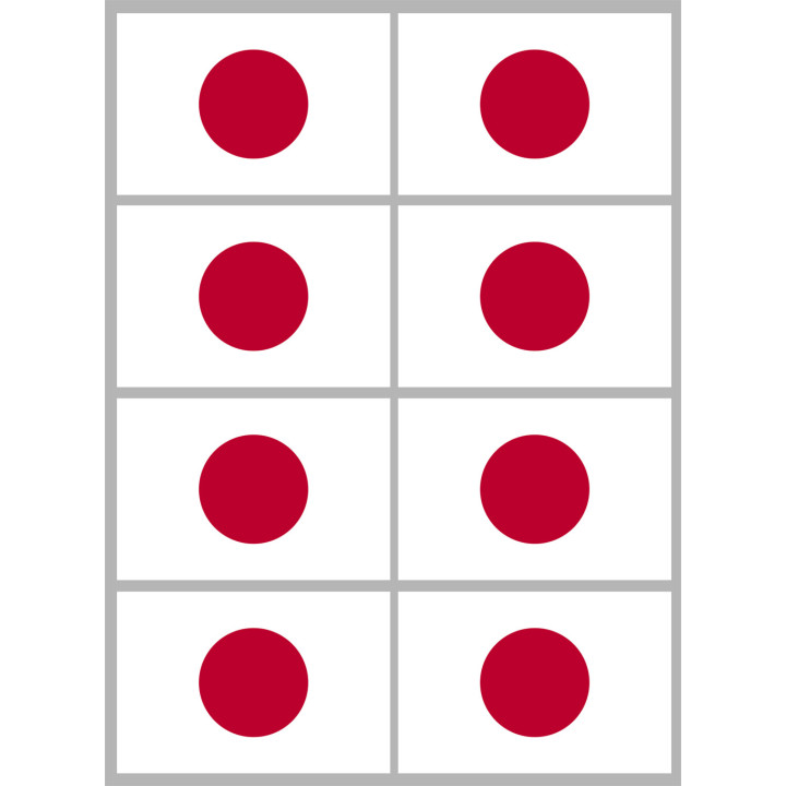 Drapeau Japon (8 fois 9.5x6.3cm) - Sticker/autocollant