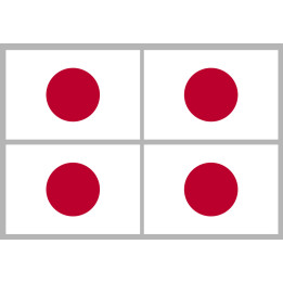 Drapeau Japon (4 fois 9.5x6.3cm) - Sticker/autocollant