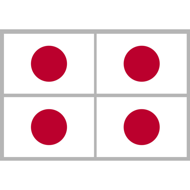 Drapeau Japon (4 fois 9.5x6.3cm) - Sticker/autocollant