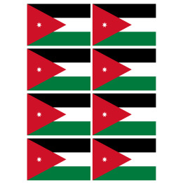 Drapeau Jordanie (8 fois 9.5x6.3cm) - Sticker/autocollant