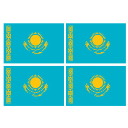 Drapeau Kazakhstan (4 fois 9.5x6.3cm) - Sticker/autocollant