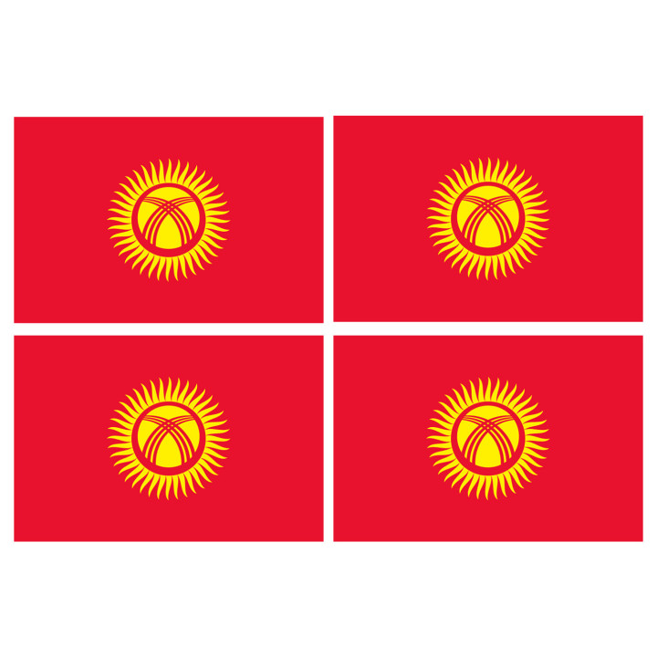 Drapeau Kirghizistan (4 fois 9.5x6.3cm) - Sticker/autocollant