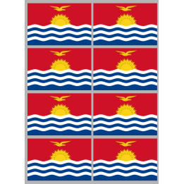 Drapeau Kiribati (8 fois 9.5x6.3cm) - Sticker/autocollant
