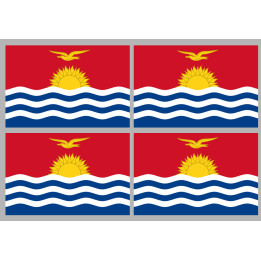 Drapeau Kiribati (4 fois 9.5x6.3cm) - Sticker/autocollant